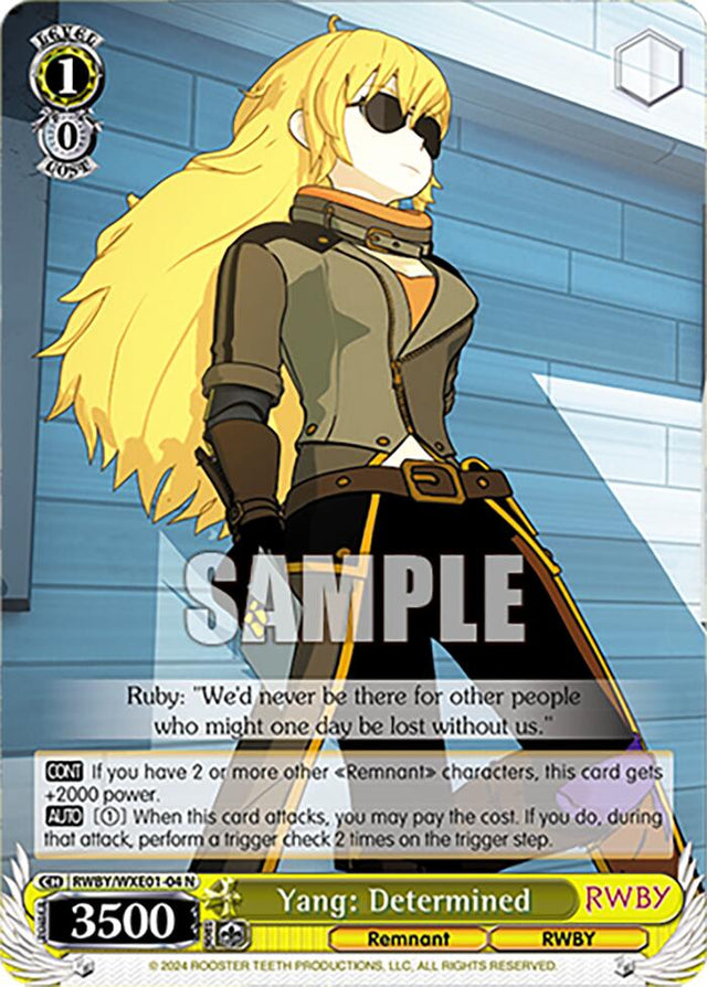 Yang: Determined (RWBY/WXE01-04 N) [RWBY: Premium Booster]