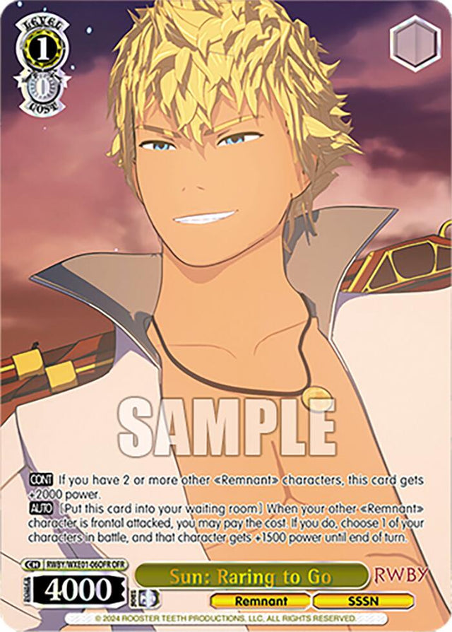 Sun: Raring to Go (RWBY/WXE01-06OFR OFR) [RWBY: Premium Booster]