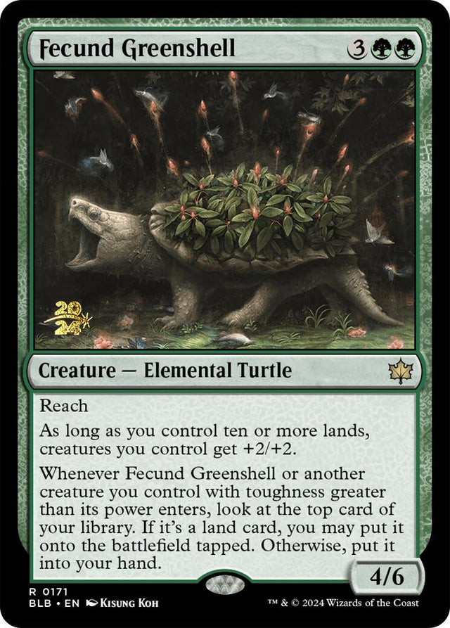 Fecund Greenshell [Bloomburrow Prerelease Promos]