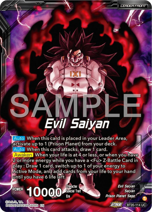 Evil Saiyan // Cumber, Maddening Force (BT20-114) [Premium 7th Anniversary Box 2024] - PCA Designer Toys