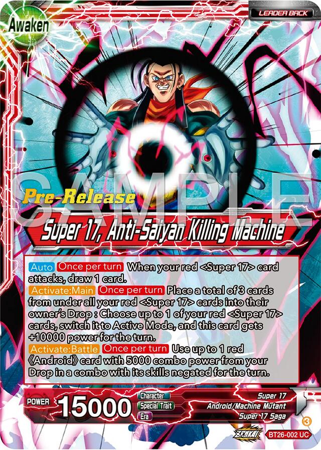 Hell Fighter 17 // Super 17, Anti-Saiyan Killing Machine (BT26-002) [Ultimate Advent Prerelease Promos] - PCA Designer Toys