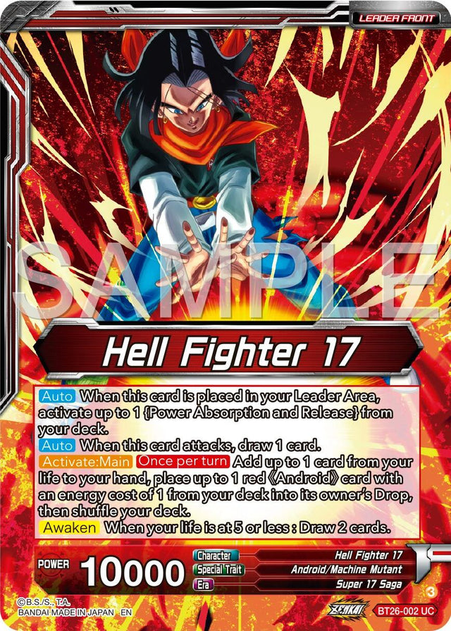 Hell Fighter 17 // Super 17, Anti-Saiyan Killing Machine (BT26-002) [Ultimate Advent Prerelease Promos] - PCA Designer Toys