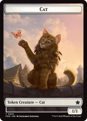 Spirit // Cat (0001) Doubled-Sided Token [Foundations Tokens]