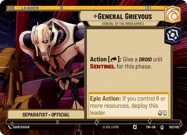 General Grievous - General of the Droid Armies (002/002) (Hyperspace) (Prerelease Promos) (002/002) [Twilight of the Republic Promos]