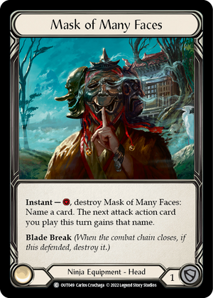 Mask of Many Faces [OUT049] (Outsiders)  Cold Foil - PCA Designer Toys