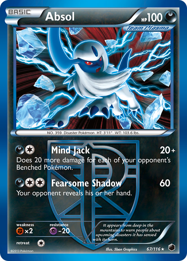 Absol (67/116) [Black & White: Plasma Freeze] - PCA Designer Toys