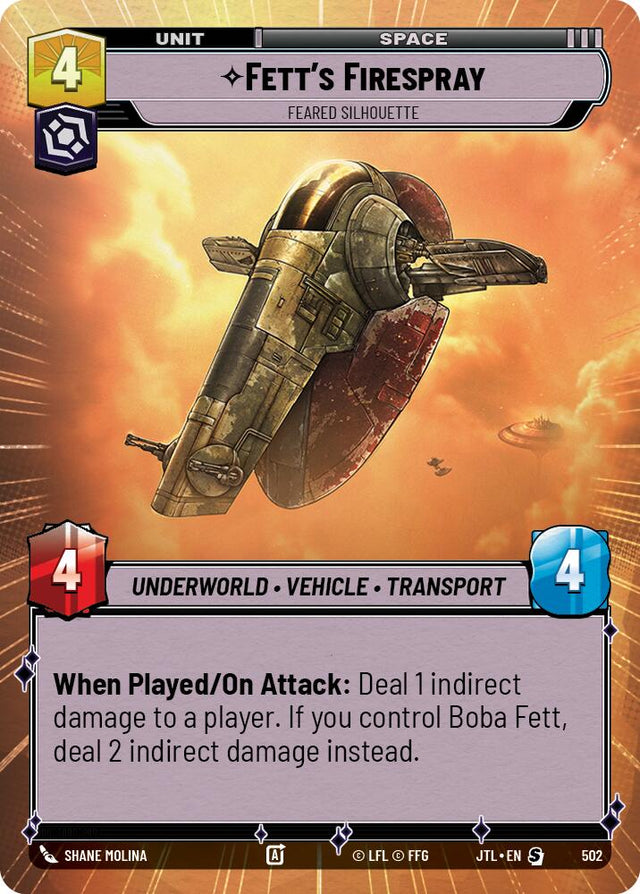 Fett's Firespray - Feared Silhouette (502) (Hyperspace) (502) [Jump to Lightspeed]