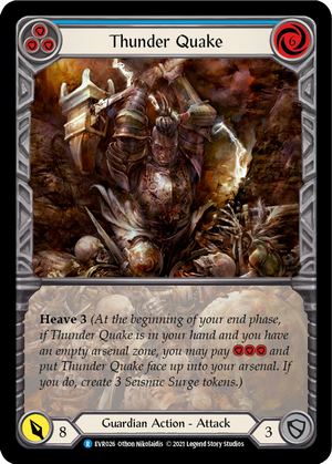 Thunder Quake (Blue) [EVR026] (Everfest)  1st Edition Extended Art Rainbow Foil - PCA Designer Toys