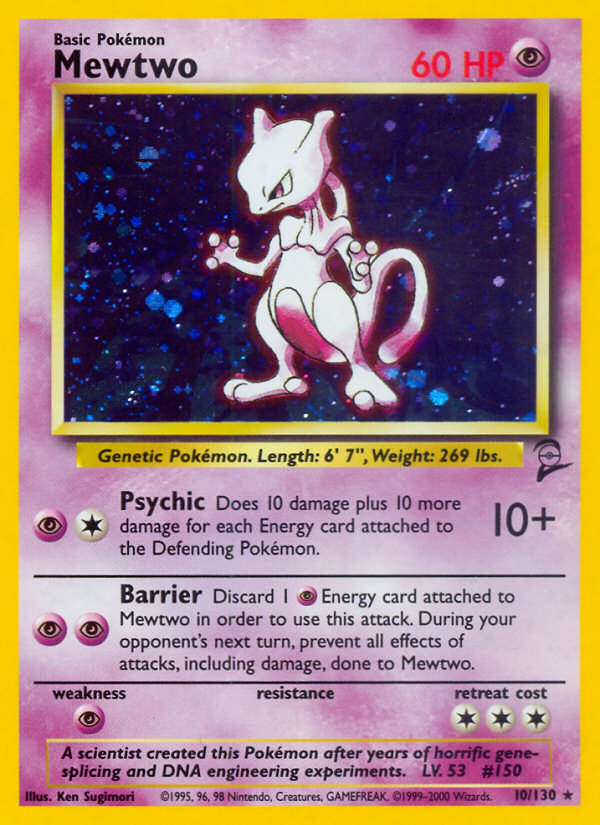 Mewtwo (10/130) [Base Set 2] - PCA Designer Toys