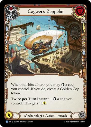 Cogwerx Zeppelin (Red) [SEA018] (High Seas)  Rainbow Foil - PCA Designer Toys