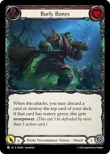 Burly Bones (Red) [SEA065] (High Seas)  Rainbow Foil - PCA Designer Toys