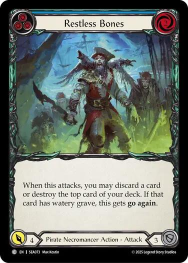 Restless Bones (Blue) [SEA073] (High Seas)  Rainbow Foil - PCA Designer Toys