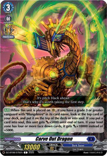 Carve Out Dragon (DZ-BT08/075EN) [Knights 0f Rebirth]