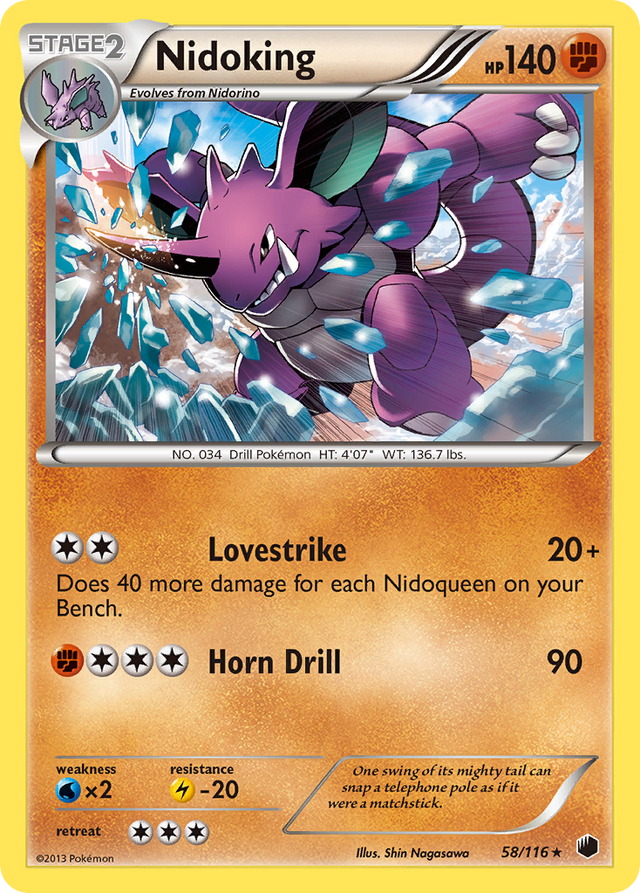 Nidoking (58/116) [Black & White: Plasma Freeze] - PCA Designer Toys