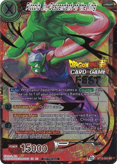 Piccolo Jr., Descendant of the King (Card Game Fest 2022) (BT12-004) [Tournament Promotion Cards] - PCA Designer Toys