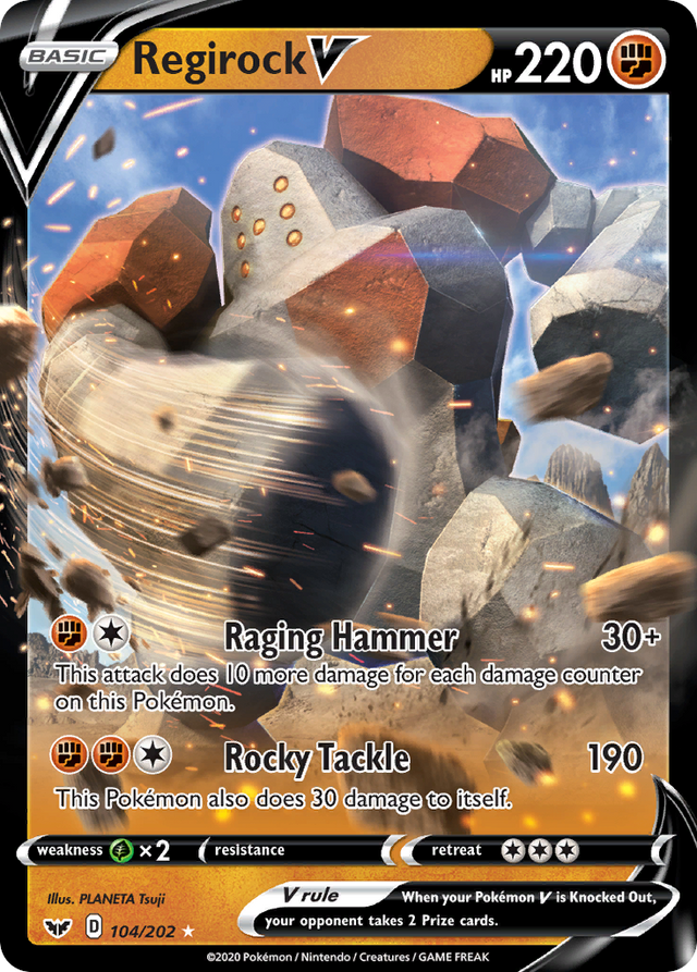 Regirock V (104/202) [Sword & Shield: Base Set] - PCA Designer Toys