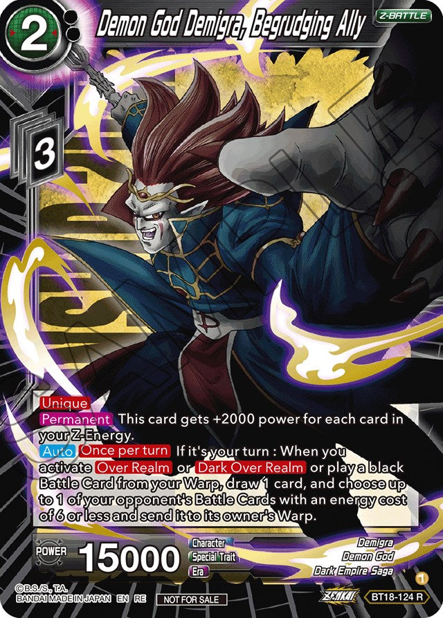 Demon God Demigra, Begrudging Ally (Championship 2022) (BT18-124) [Promotion Cards] - PCA Designer Toys