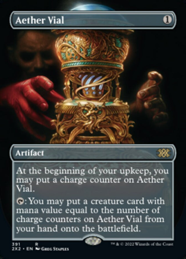 Aether Vial (Borderless Alternate Art) [Double Masters 2022] - PCA Designer Toys