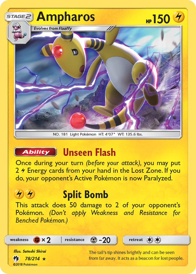 Ampharos (78/214) [Sun & Moon: Lost Thunder] - PCA Designer Toys
