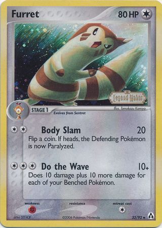 Furret (33/92) (Stamped) [EX: Legend Maker] - PCA Designer Toys