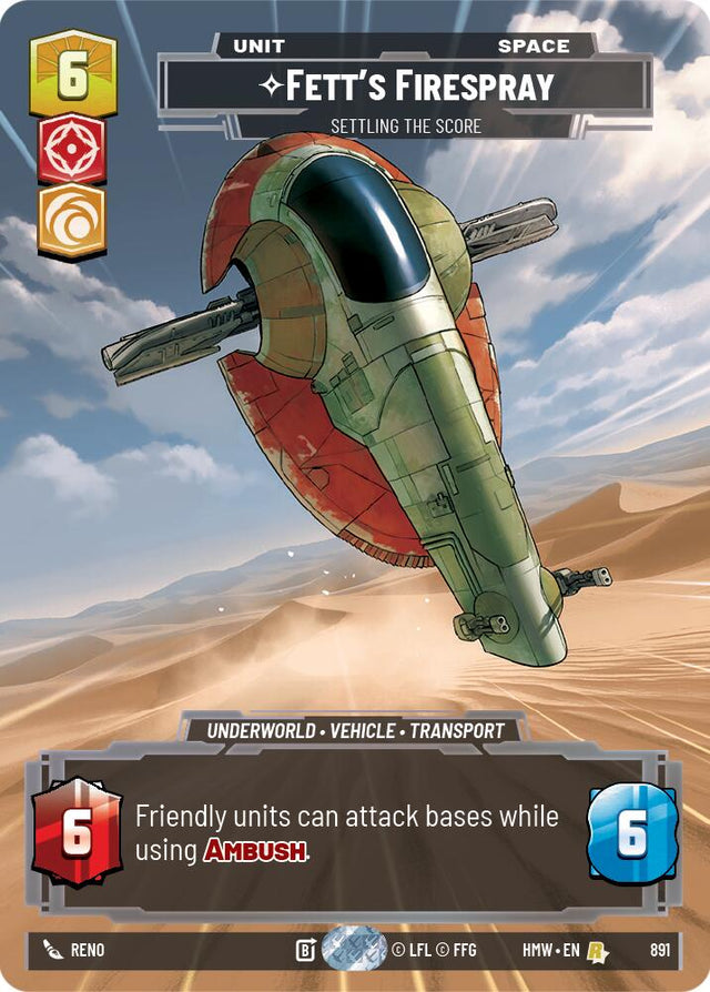Fett's Firespray - Settling the Score (891) (Prestige Foil) (891) [Homeworlds]