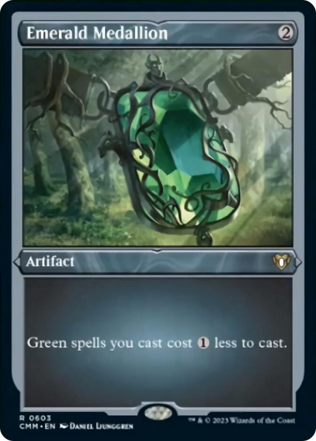Emerald Medallion (Foil Etched) [Commander Masters] - PCA Designer Toys