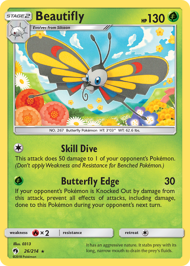 Beautifly (26/214) [Sun & Moon: Lost Thunder] - PCA Designer Toys