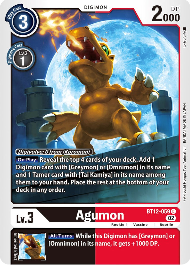 Agumon [BT12-059] [Across Time] - PCA Designer Toys