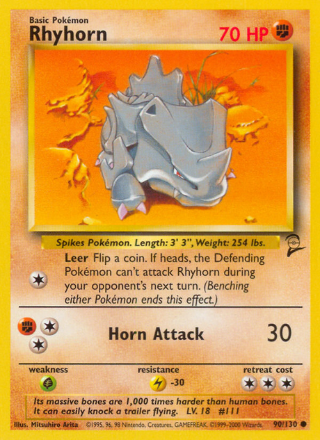Rhyhorn (90/130) [Base Set 2] - PCA Designer Toys
