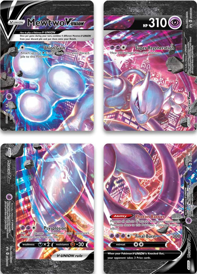 Mewtwo V-Union (Set of 4) [Sword & Shield: Black Star Promos] - PCA Designer Toys