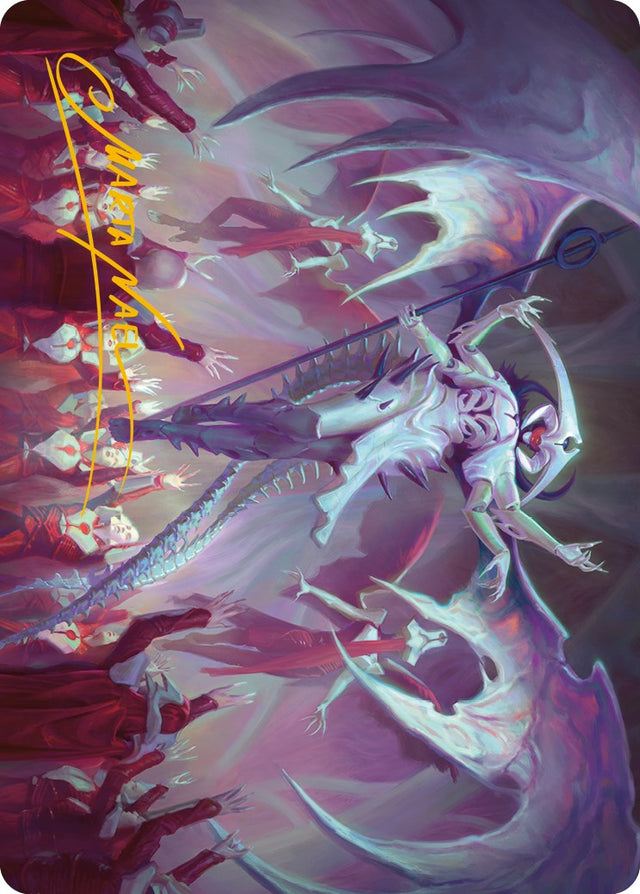 Atraxa, Grand Unifier Art Card (Gold-Stamped Signature) [Phyrexia: All Will Be One Art Series] - PCA Designer Toys
