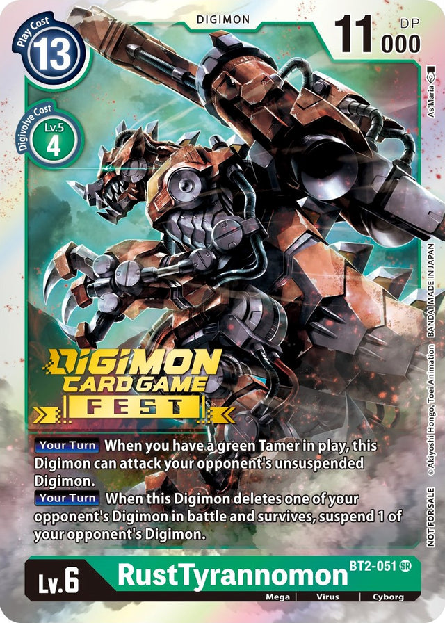 RustTyrannomon [BT2-051] (Digimon Card Game Fest 2022) [Release Special Booster Promos] - PCA Designer Toys
