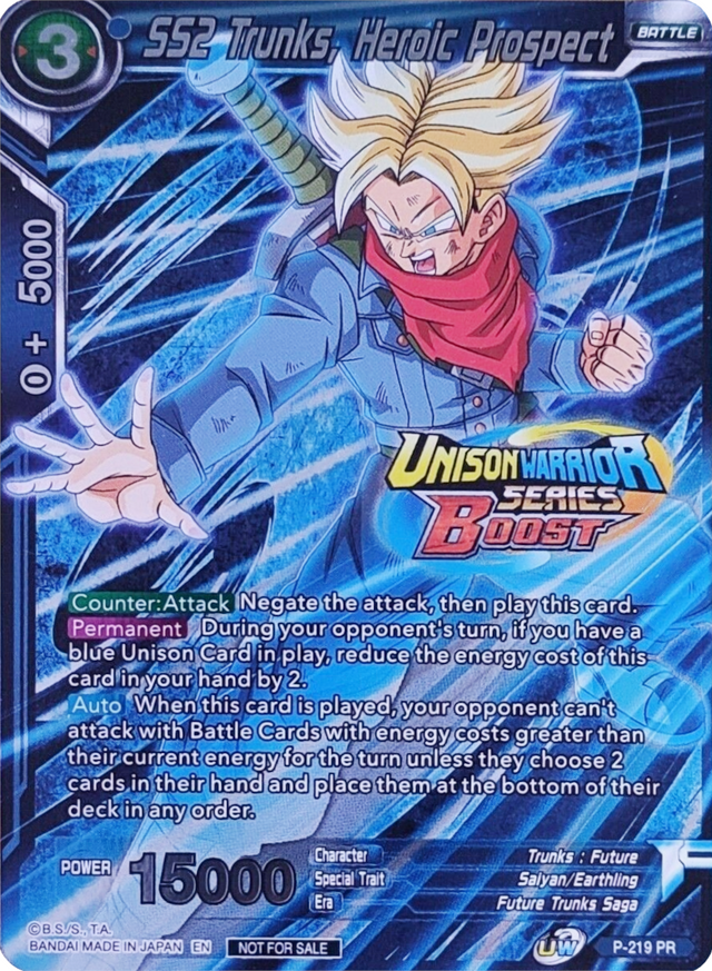SS2 Trunks, Heroic Prospect (Event Pack 08 - Alternate Foil) (P-219) [Tournament Promotion Cards] - PCA Designer Toys