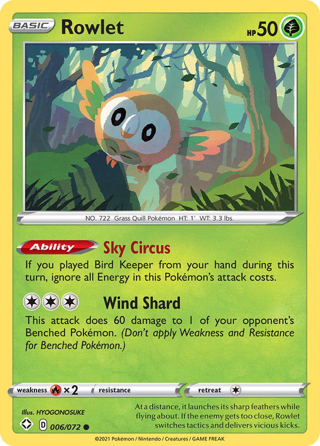 Rowlet (006/072) [Sword & Shield: Shining Fates] - PCA Designer Toys