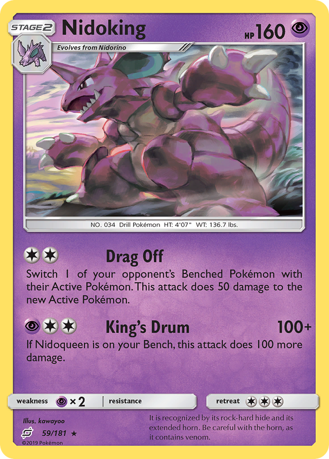 Nidoking (59/181) [Sun & Moon: Team Up] - PCA Designer Toys