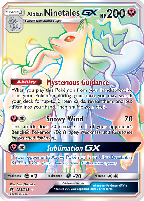 Alolan Ninetales GX (225/214) [Sun & Moon: Lost Thunder] - PCA Designer Toys