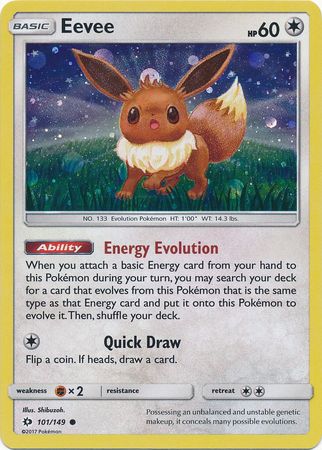 Eevee (101/149) (Cosmos Holo) [Sun & Moon: Base Set] - PCA Designer Toys