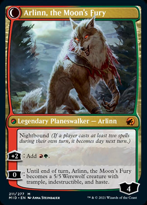 Arlinn, the Pack's Hope // Arlinn, the Moon's Fury [Innistrad: Midnight Hunt] - PCA Designer Toys