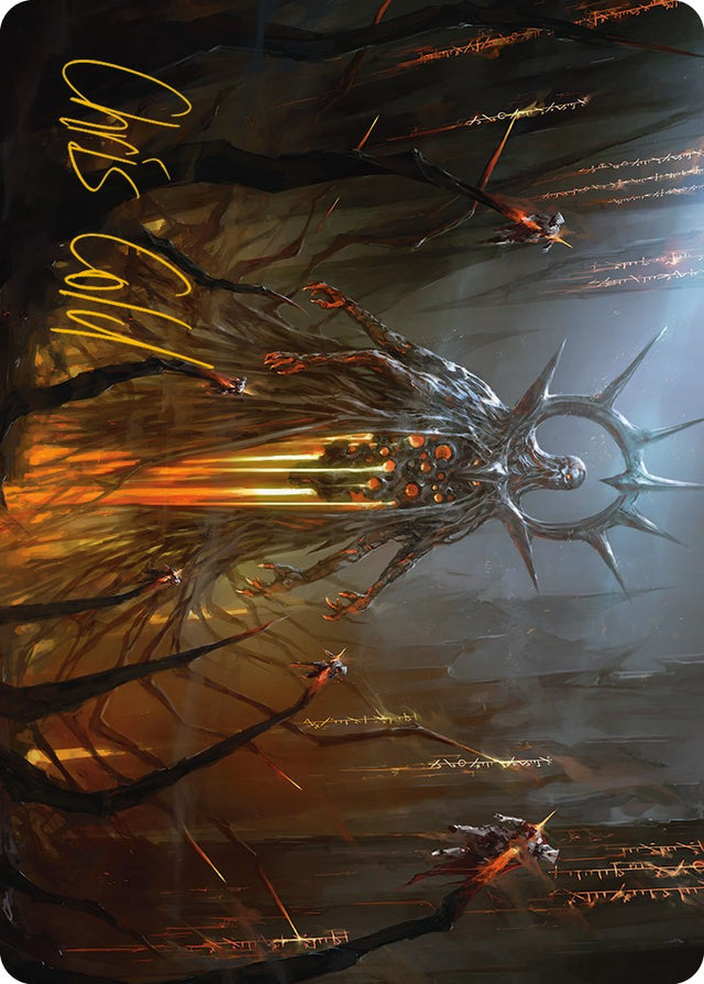 Solphim, Mayhem Dominus Art Card (Gold-Stamped Signature) [Phyrexia: All Will Be One Art Series] - PCA Designer Toys