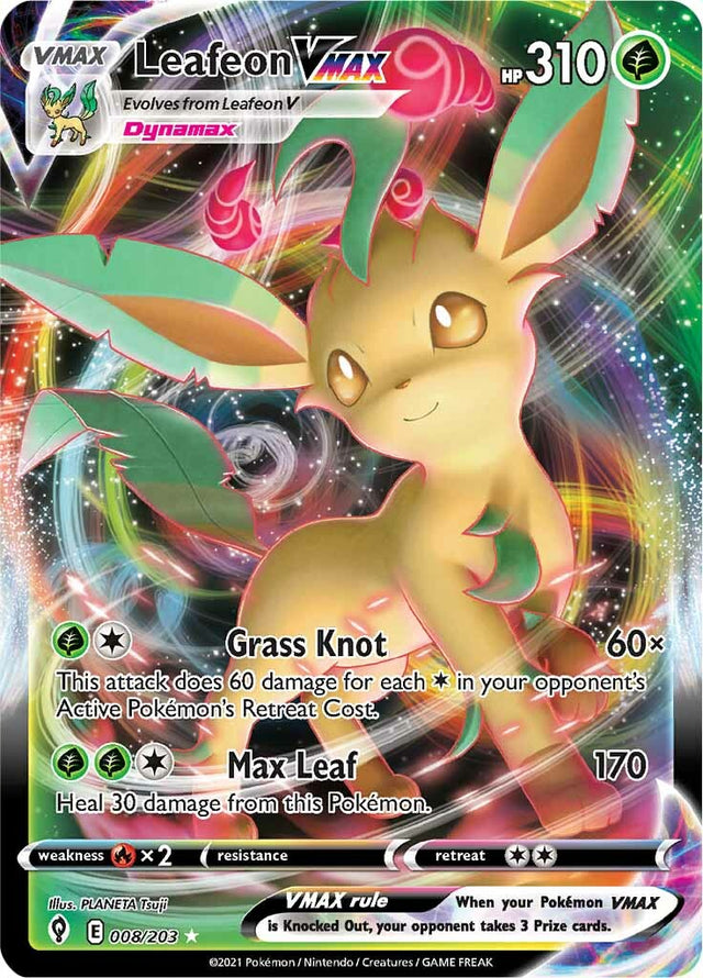 Leafeon VMAX (008/203) [Sword & Shield: Evolving Skies] - PCA Designer Toys