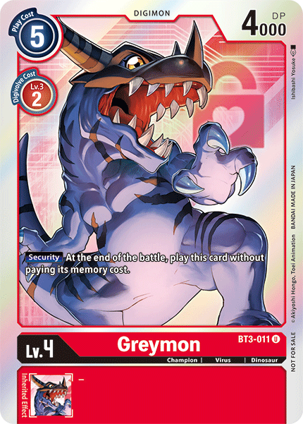 Greymon [BT3-011] (Buy-A-Box Promo) [Release Special Booster Ver.1.5 Promos] - PCA Designer Toys