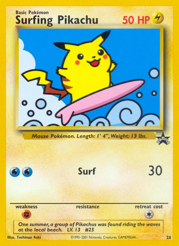 Surfing Pikachu (28) [Wizards of the Coast: Black Star Promos] - PCA Designer Toys