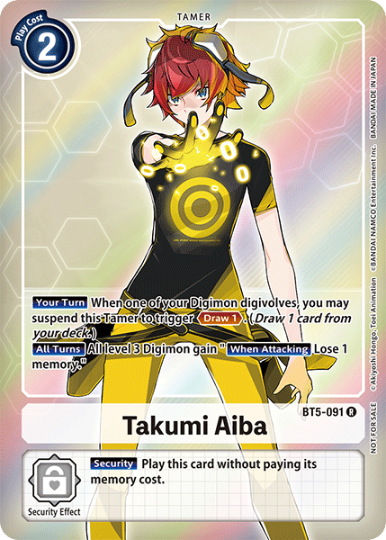 Takumi Aiba [BT5-091] (Buy-A-Box Promo) [Battle of Omni Promos] - PCA Designer Toys