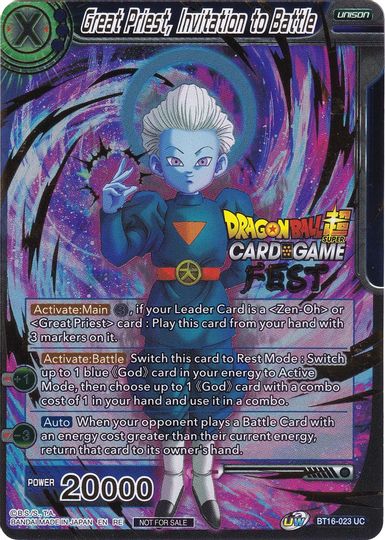 Great Priest, Invitation to Battle (Card Game Fest 2022) (BT16-023) [Tournament Promotion Cards] - PCA Designer Toys