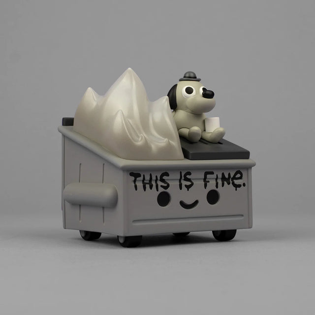 Dumpster Fire "This is Fine" Newsprint Edition Vinyl Figure