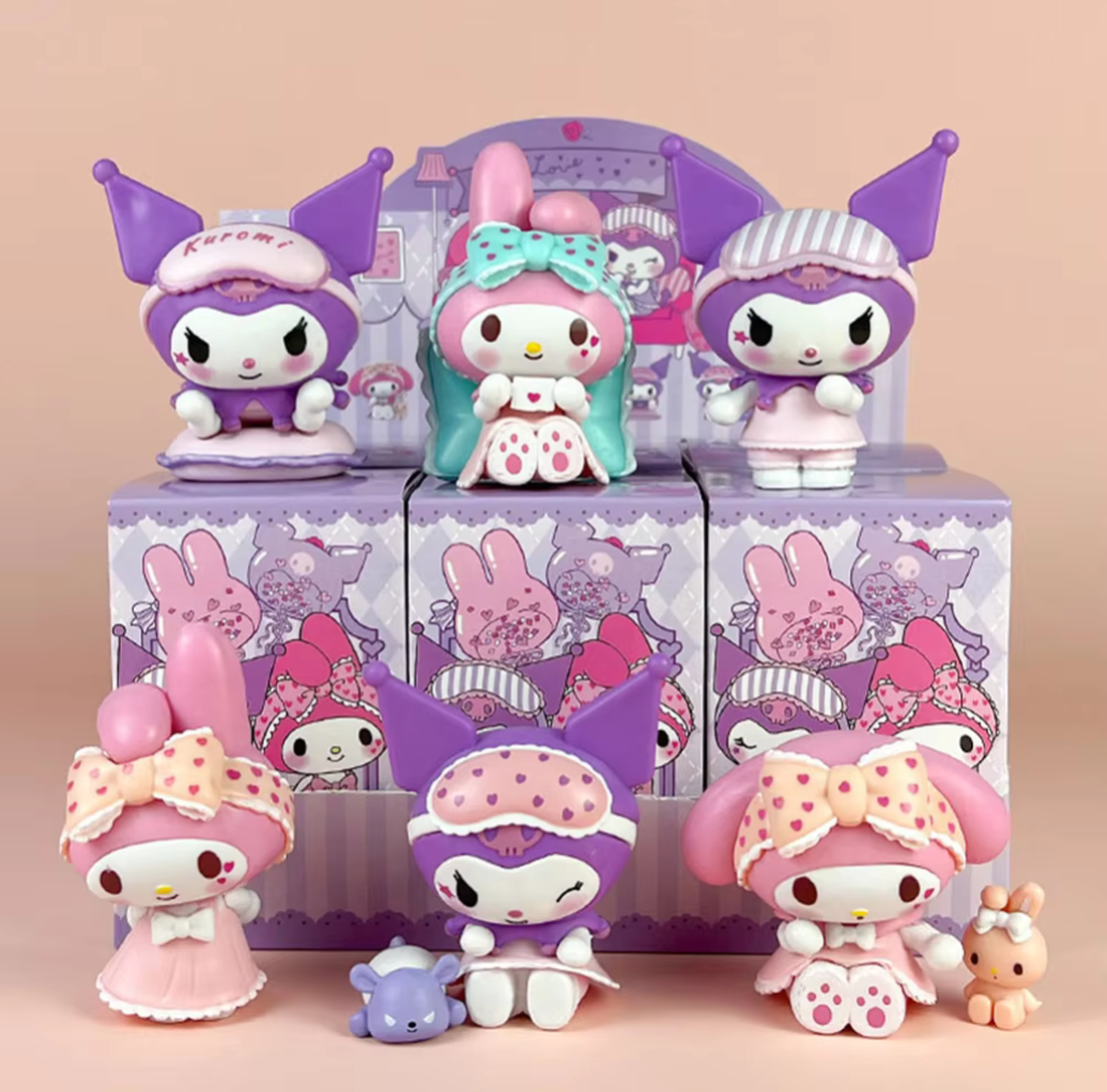 Kuromi & My Melody Pajama Party Blind Box figures