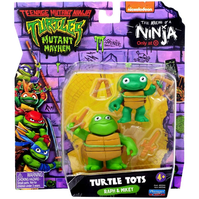 Raph and Mikey Turtle Tots 2 pack Teenage Teenage Mutant Ninja Turtles Mayhem action figure