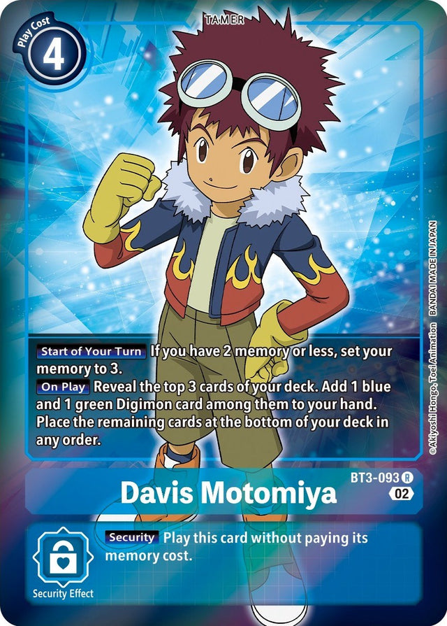 Davis Motomiya [BT3-093] (Alternate Art) [Starter Deck: Jesmon] - PCA Designer Toys