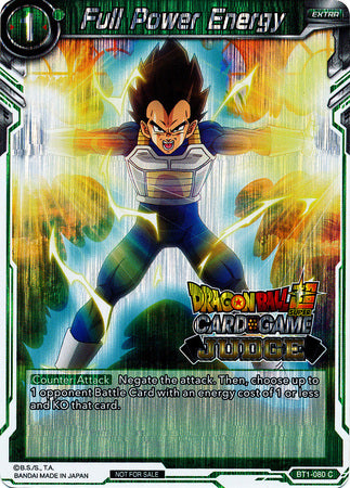 Full Power Energy (BT1-080) [Judge Promotion Cards] - PCA Designer Toys