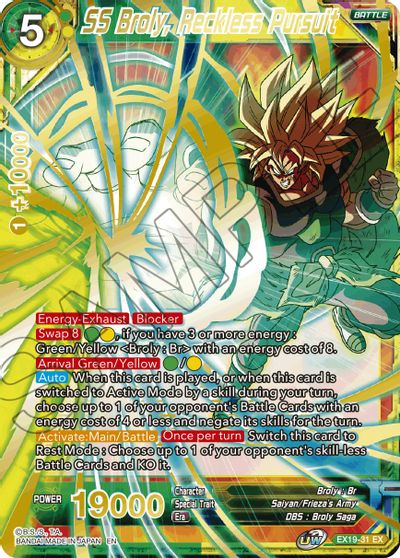 SS Broly, Reckless Pursuit (EX19-31) [Special Anniversary Set 2021] - PCA Designer Toys